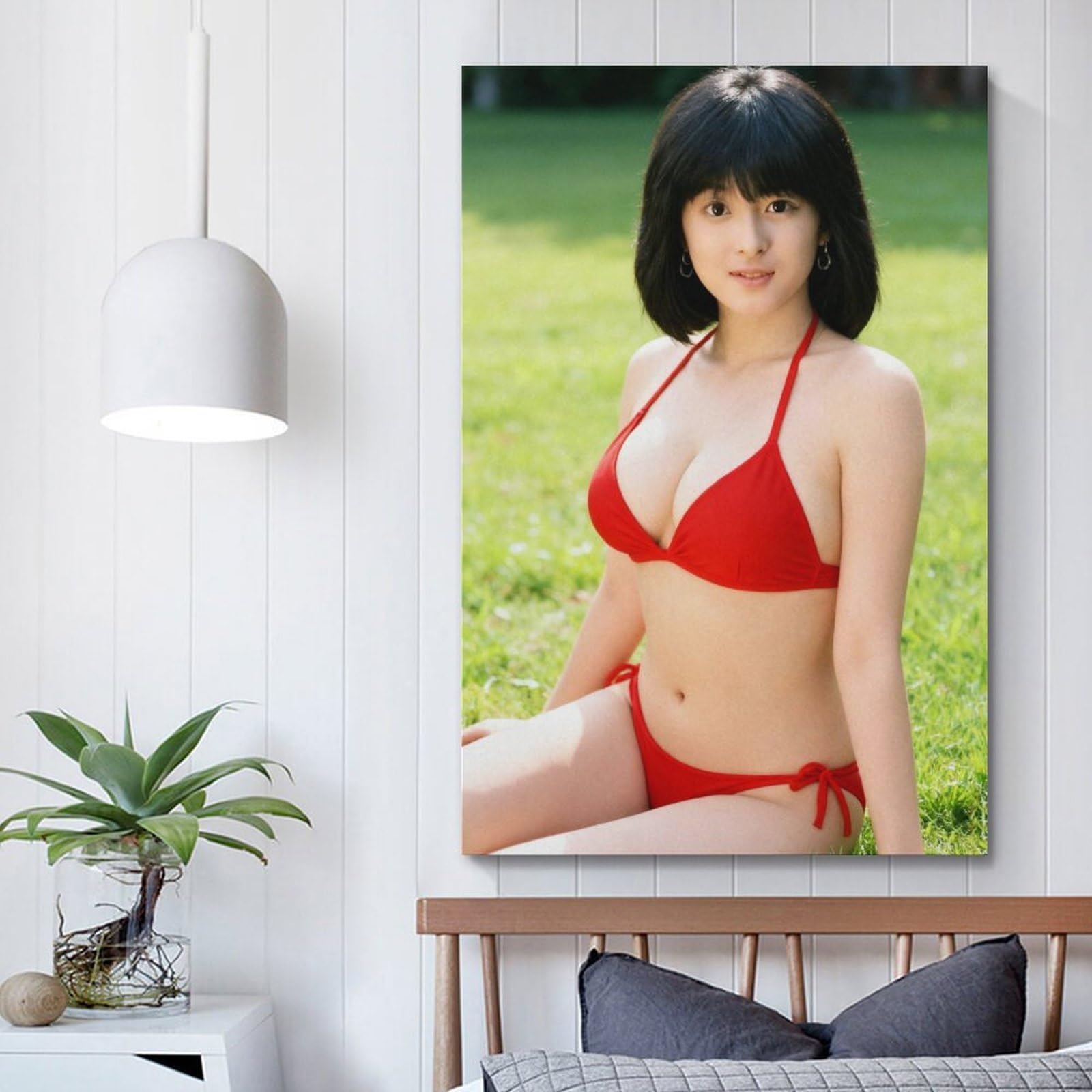 Amazon.co.jp: 河合奈保子美しいポスターキャンバス壁画バスルーム
